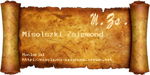 Misolszki Zsigmond névjegykártya